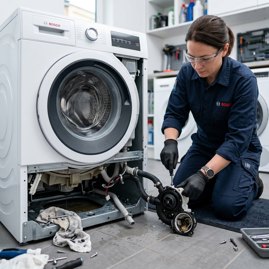 Bosch çamaşır makinesi E17 kapı kilit hatası tamiri